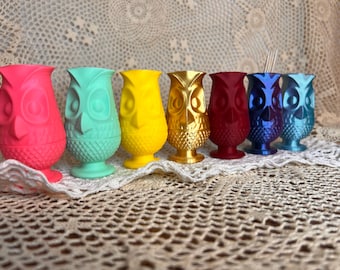 Owl fairy lamp/ tea light toothpick holder. 3D, stands 3” tall.