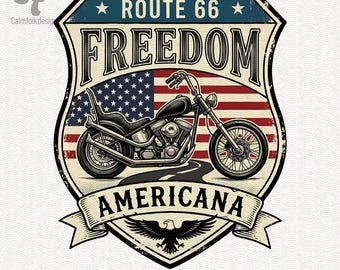 Patriotic Biker Freedom PNG Digital Download, Americana Motorcycle Sublimation Design, Vintage USA Flag Shirt Clipart