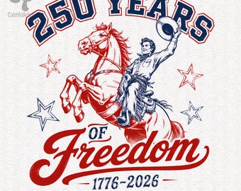 Estados Unidos 250 Años de Libertad PNG, Rodeo Vaquero Patriótico Descarga Digital, Diseño de Camiseta Western para Sublimación 1776 2026