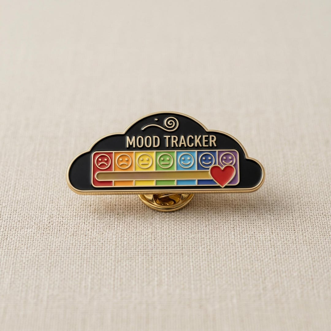 Mood Tracker Pin, Mental Health Gift, Anxiety Relief Pin, Emotional ...