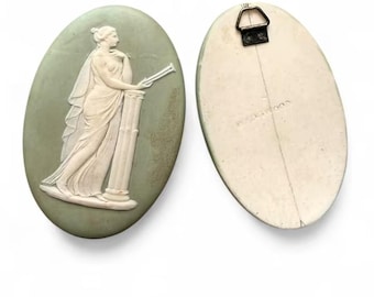2x Wedgwood Jasperware plaques, 18th century, green, classic