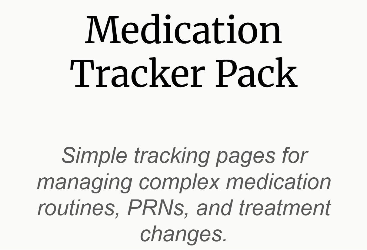 Fcdb Log Medication Tracker Printable Pack | Daily Med Log, PRN Tracker, Refill ...