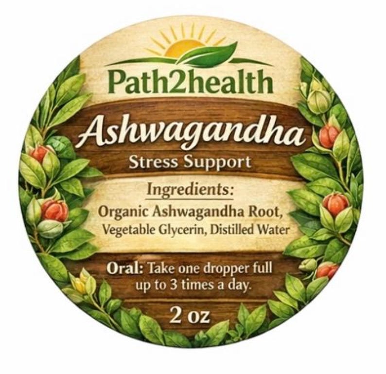 Organic Ashwagandha Tincture: Natural Stress & Sleep Support, 2 oz image 1