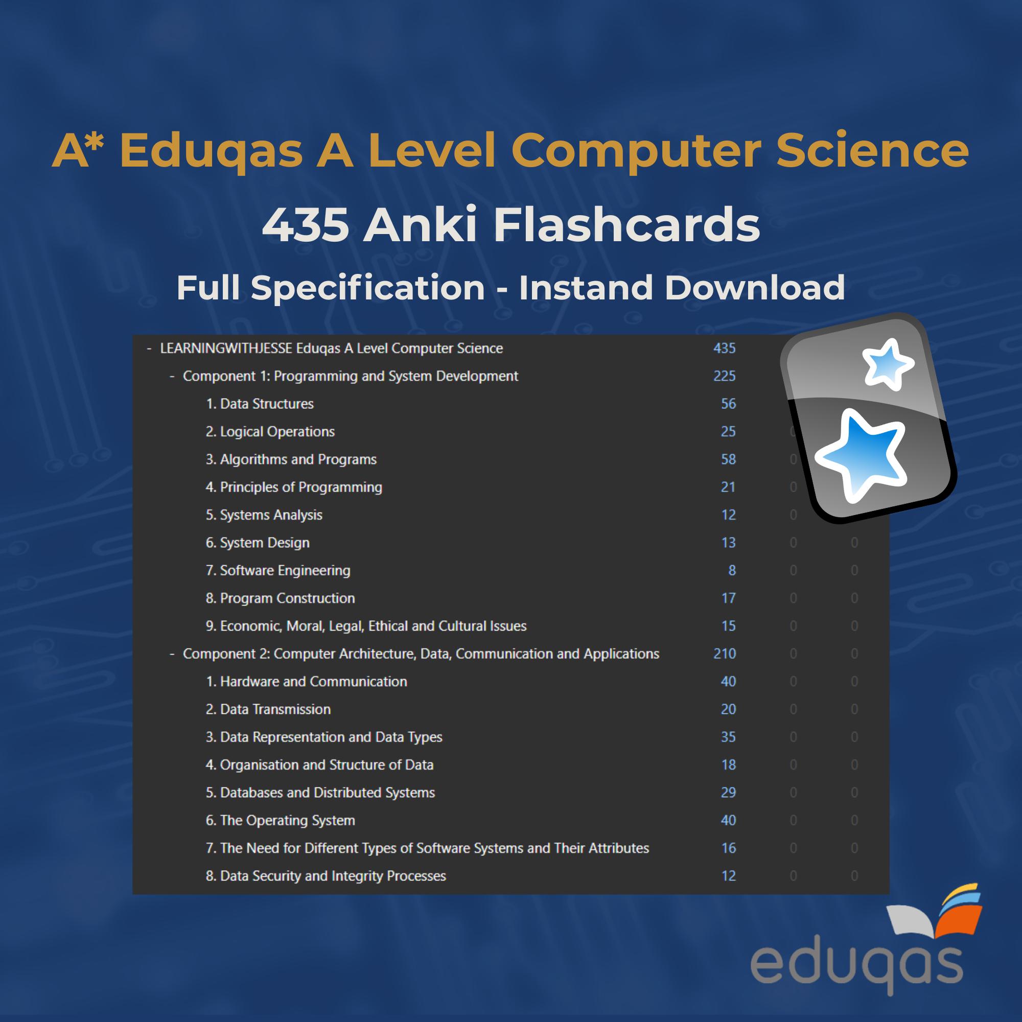 Eduqas A Level Computer Science Anki Flashcards | Full Spec Revision ...