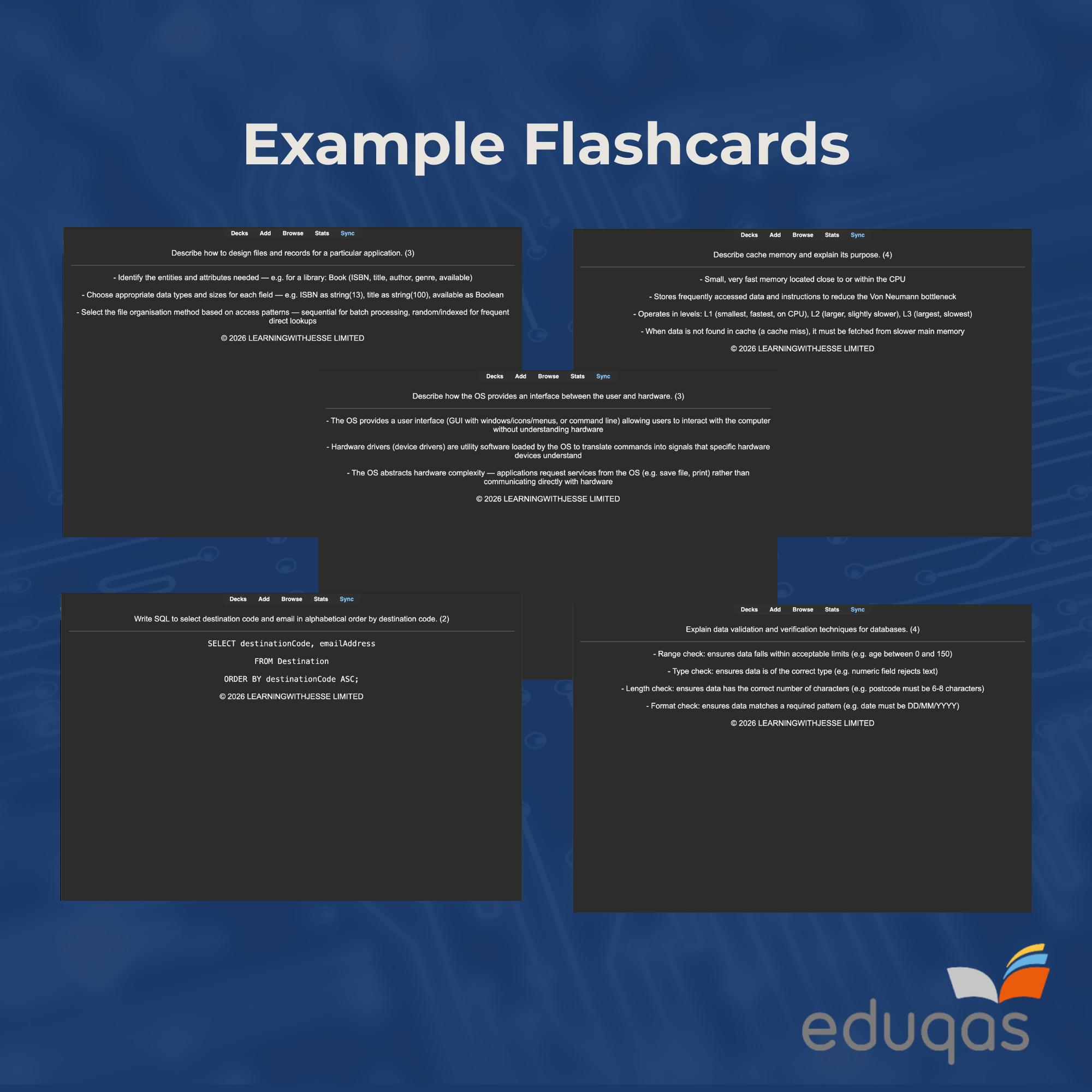 Eduqas A Level Computer Science Anki Flashcards | Full Spec Revision ...