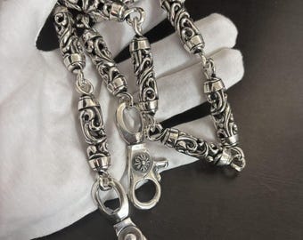 Cadena para cartera de plata de ley 925 auténtica, estilo cromado, a la moda.