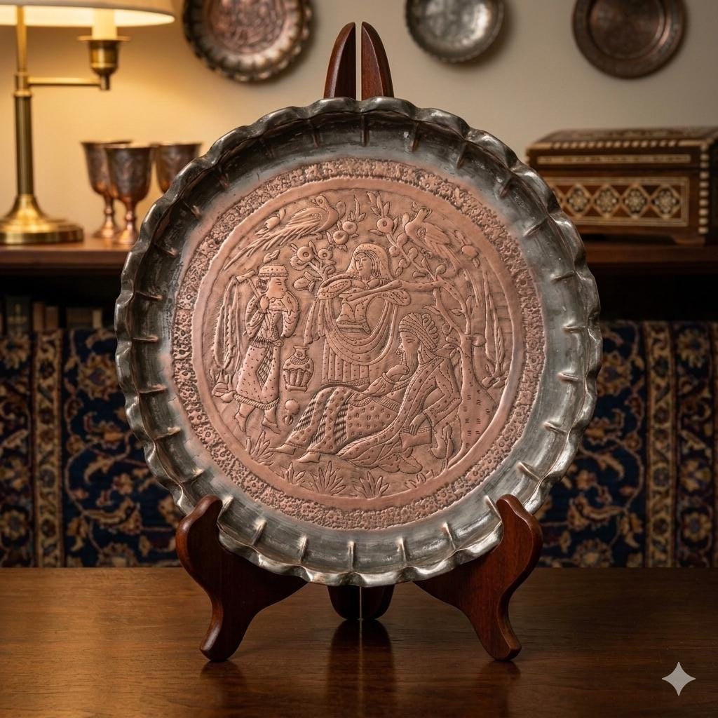 アンティーク金属プレート Persian metal plate - Etsy 日本