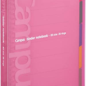 KOKUYO Campus-Ordner | B5-Schiebeordner | Hellrosa japanischer Ordner | 26-Loch-Notizbuch | Studienplaner