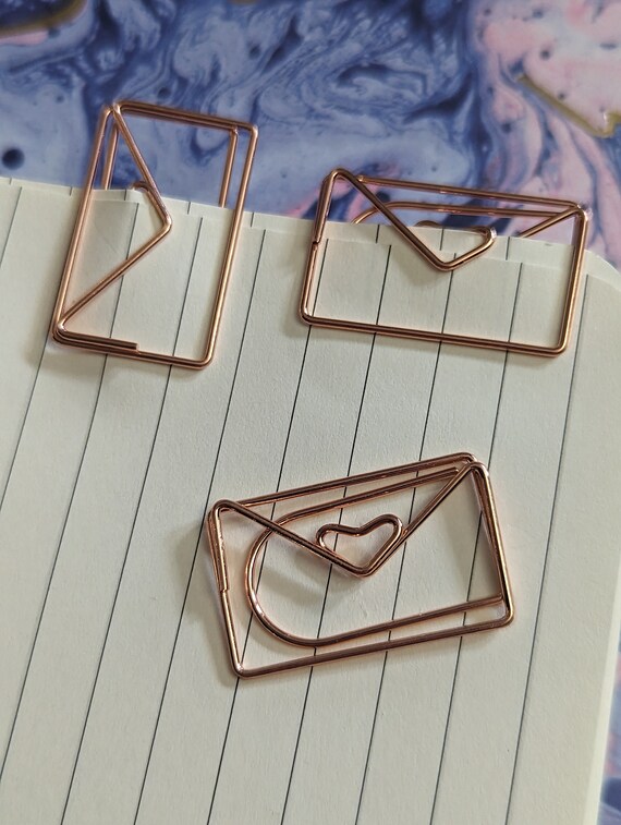 Heart Shaped Paper Clips - 50 PCS Rose Gold Office & School Supplies