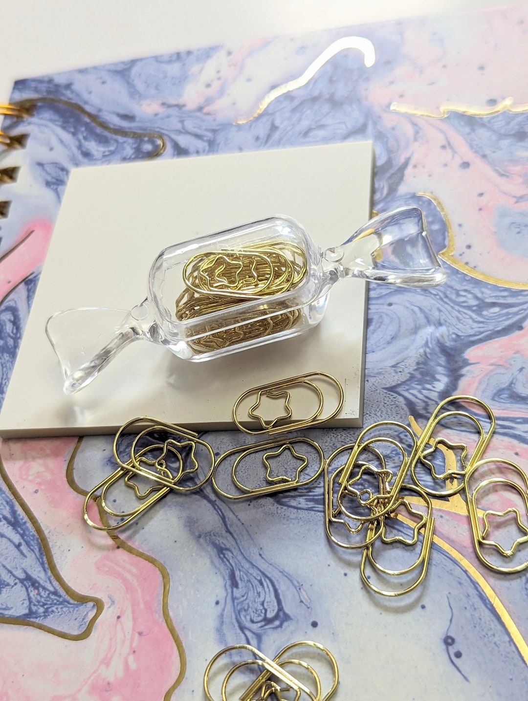Star Paperclip Mini Gold Star Paperclip Set of 20 in Candy Jar - Etsy