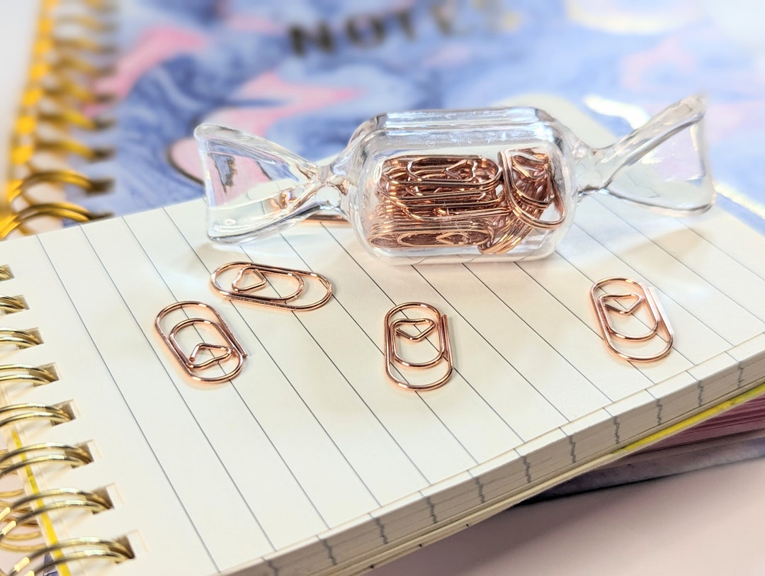 Mini Rose Gold Heart Paperclip Set of 25 in Candy Jar Etsy