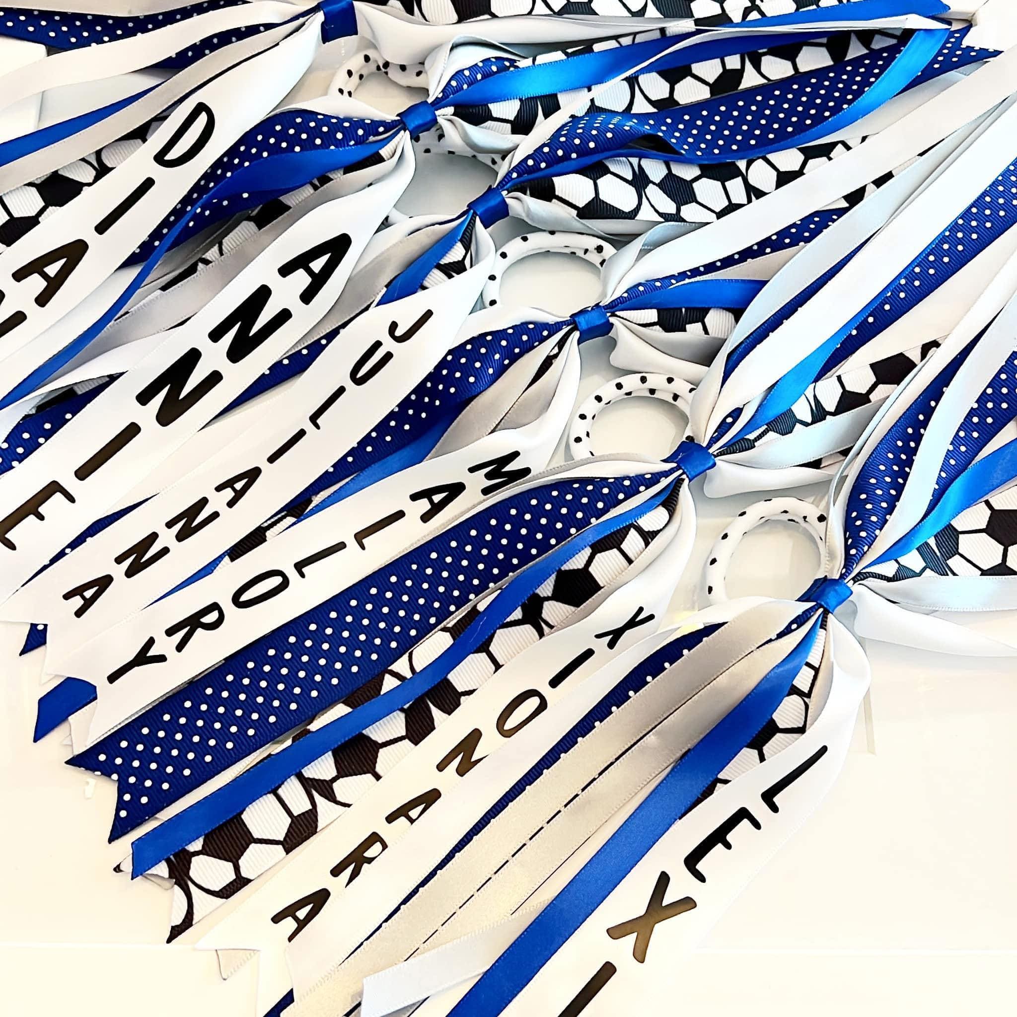 Personalized Sports Hair Ribbons – Team Logo Ponytail Streamers - Etsy