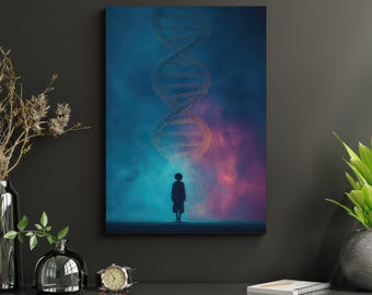 Indipendenza: stampa artistica da parete sul DNA, download digitale ispirato a STEM, poster decorativo scientifico, arte stampabile