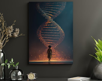 Fiducia: stampa artistica da parete sul DNA, download digitale ispirato a STEM, poster decorativo scientifico, arte stampabile