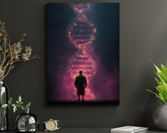 Orgoglio: stampa artistica da parete sul DNA, download digitale ispirato a STEM, poster decorativo scientifico, arte stampabile