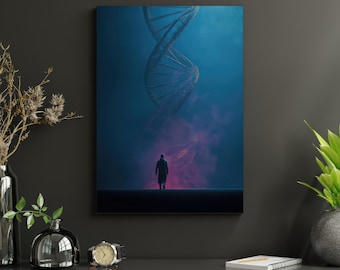 Sacrificio: stampa artistica da parete sul DNA, download digitale ispirato a STEM, poster decorativo scientifico, arte stampabile