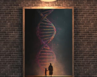 Scopo: stampa artistica da parete sul DNA, download digitale ispirato a STEM, poster decorativo scientifico, arte stampabile