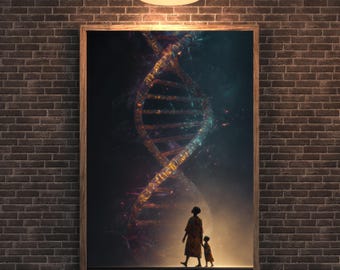 Destiny: stampa artistica da parete sul DNA, download digitale ispirato alle materie STEM, poster decorativo scientifico, arte stampabile