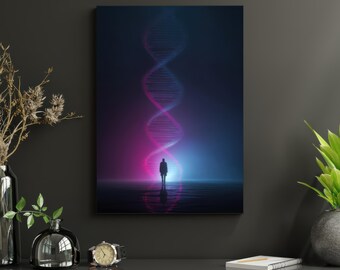 Redenzione: stampa artistica da parete sul DNA, download digitale ispirato a STEM, poster decorativo scientifico, arte stampabile