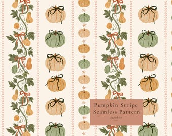 Nahtloses Kürbismuster, Aquarell-Herbstpapier, Cottagecore-Stoffdesign für Thanksgiving