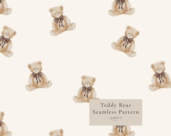 Nahtloses Teddybär-Muster, neutrales digitales Papier für Kinderzimmer