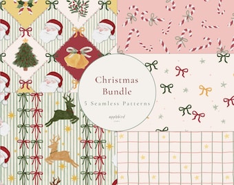 Weihnachten Musterdesign, Weihnachtsmann Digital Paper Pack