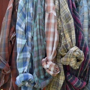 Mystery Vintage 90-talsrutig flanellskjorta, mjukt slitet överdimensionerat lager