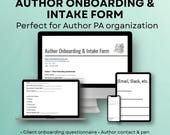 Author PA Client Intake Form | Author Onboarding Questionnaire | Author Assistant Client Setup Template | Google Docs Template