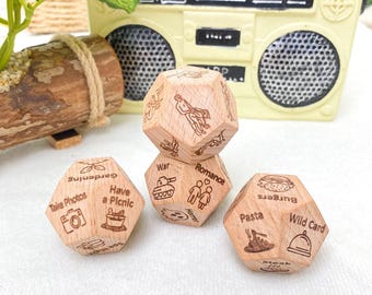 Personalized Date Night Dice Set, Food & Movie Decision Dice, Anniversary Gift, Gift for Couples, Date Night Ideas
