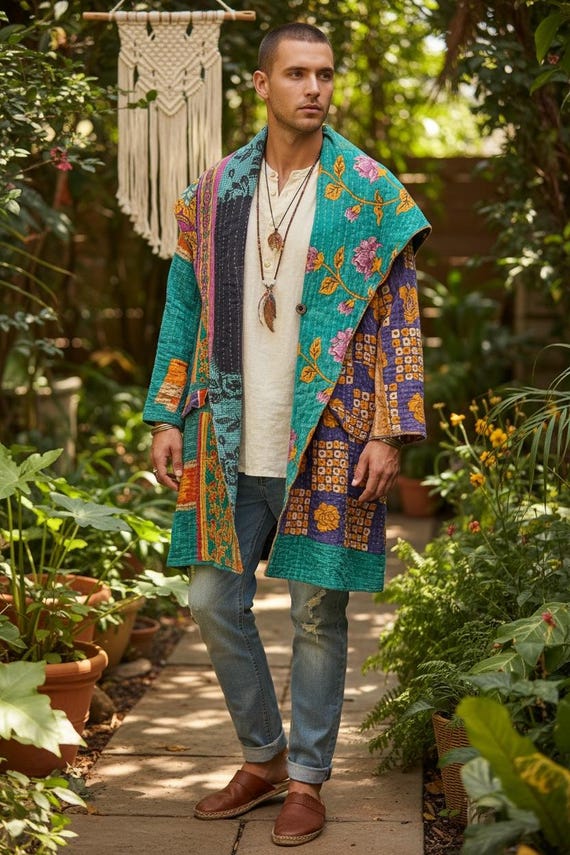 Kantha Bae Reversible Patchwork Quilt Coat – Boho Festival Jacket