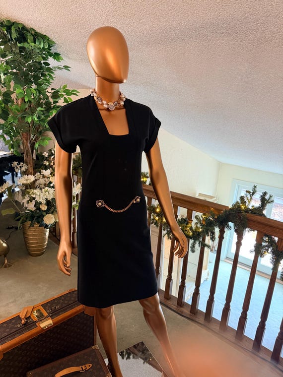 Gucci Black Jeweled Chain Cocktail Dress – Frida Giannini Era, Made in Italy, Size Small