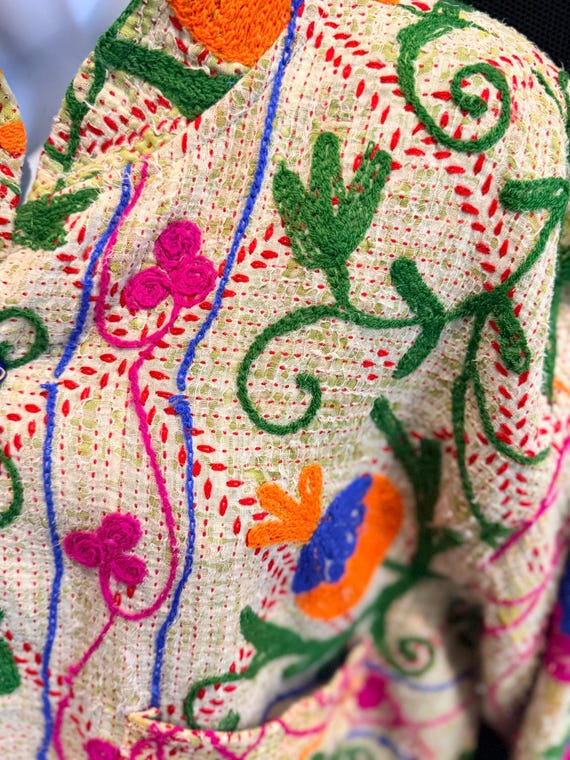 Reversible Kantha Jacket Handmade Embroidered Cro… - image 2