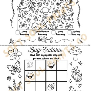 Aesthetic Restaurant Activity Kit For Kids | Travel Diaper Bag Busy Pack | Screen-Free Entertainment | 6 Printable Pages image 3