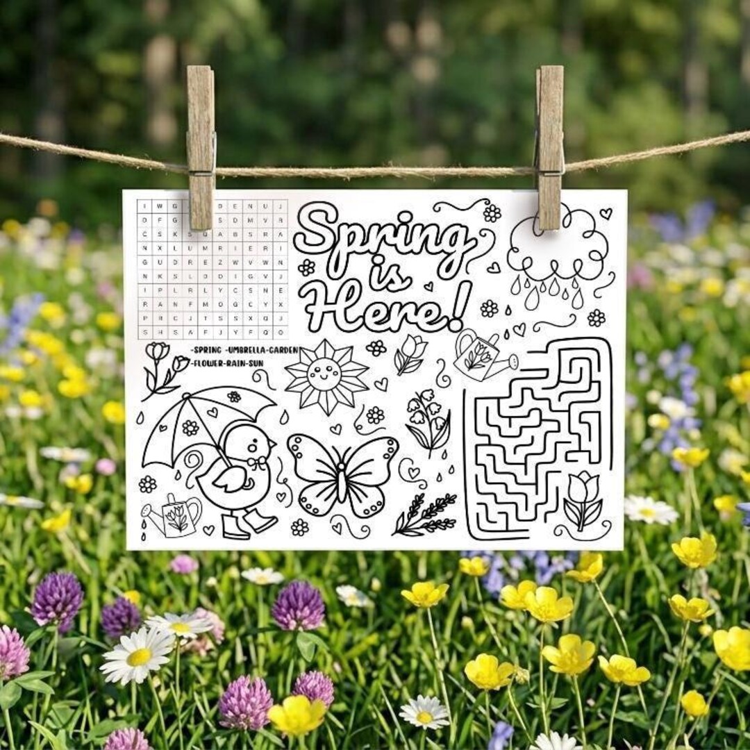 Spring Activity Coloring Page | Easter Fun Worksheet (instant Download ...