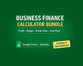 Business Pricing & Cash Flow Calculator Bundle | Financial Planning Toolkit | Google Sheets