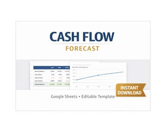 Cash Flow Forecast Calculator | Google Sheets Template (Digital Download)