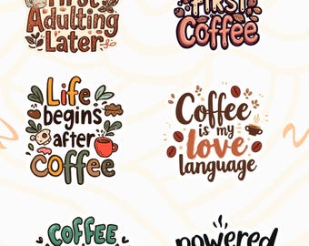 Pegatina para amantes del café / Bonita pegatina de vinilo para café / Calcomanía de café impermeable / Pegatina estética para taza de café / Regalo para pegatina de botella de agua para portátil