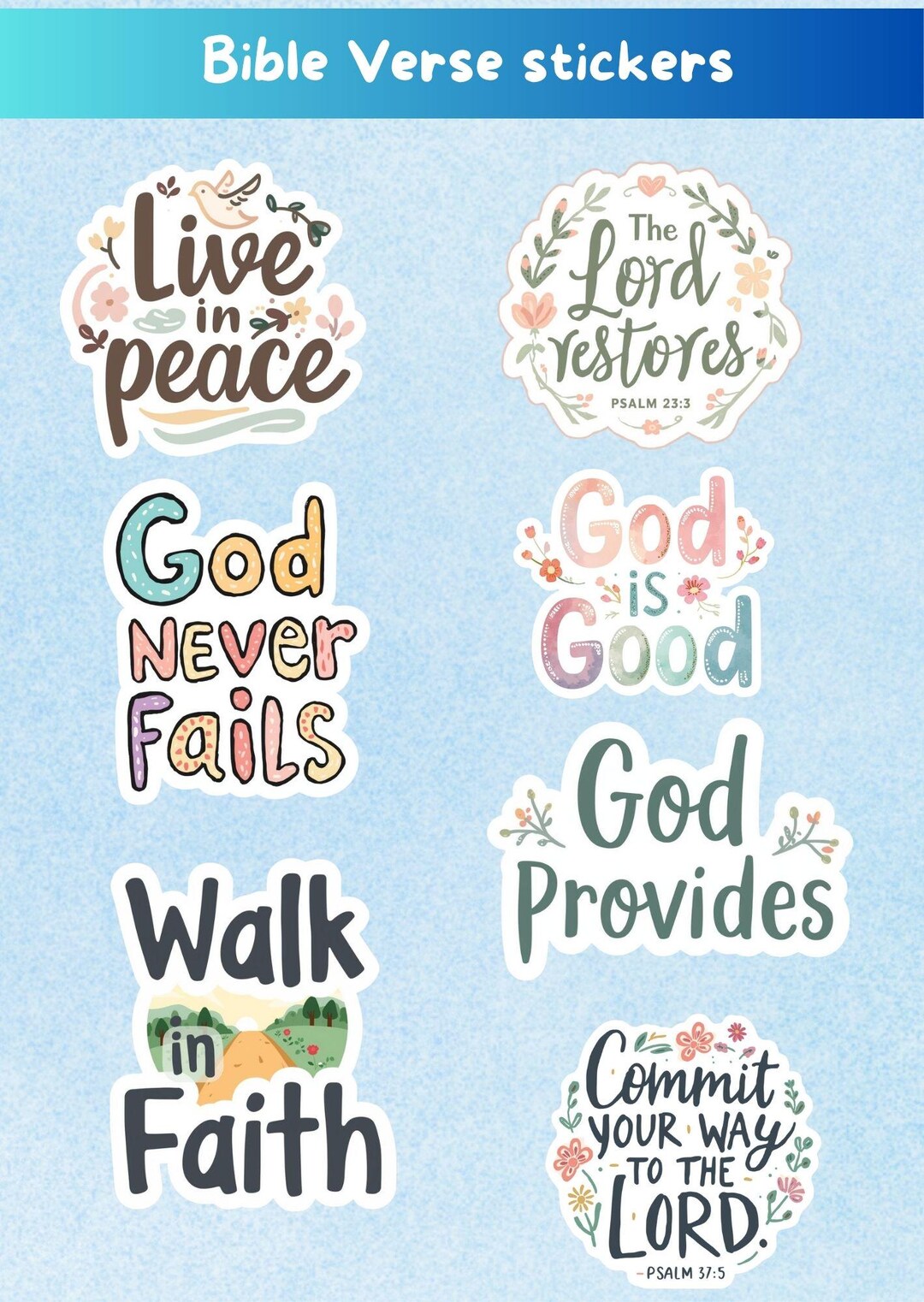 Bible Verse Stickers | Christian Stickers Pack | Inspirational Word of ...