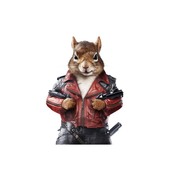 Badass Bad Boy Squirrel Sublimation PNG 2 Designs - Etsy