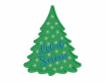 Let It Snow Embroidery Design 4x4 5x7 8x10