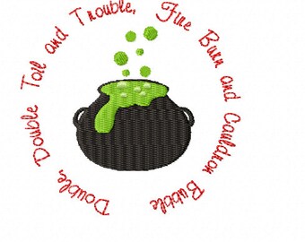 Cauldron Embroidery Design 4x4