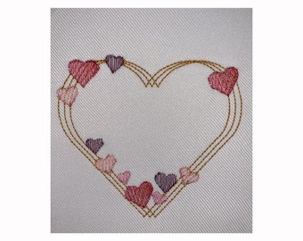 Valentine Hearts Embroidery Design - 3 Sizes - Digital File Only