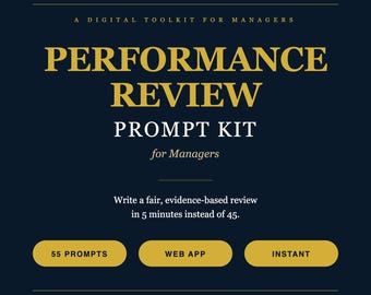 Performance Review Prompt Kit for Managers | AI Prompts, Web App (Digital Download)