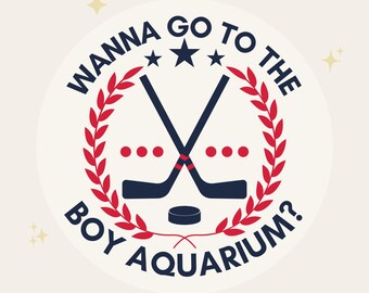 Wanna Go to the Boy Aquarium Aufkleber | Hockeyspieler Mädchen Sticker | Sport Meme Laptop Wasserflasche Aufkleber