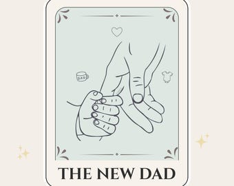 The New Dad Tarot Kartenaufkleber | Papa Geschenk | Erstes Vatertagsgeschenk | Vater-Vinyl-Aufkleber | Papa Leben Aufkleber
