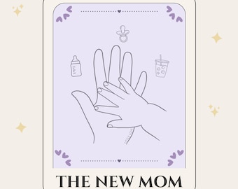 Der neue Mom Tarot Kartenaufkleber | Erstes Muttertagsgeschenk | Niedliches Ästhetisches Vinyl Aufkleber | Wasserdichter Laptop- und Wasserflasche-Aufkleber