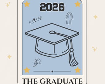 Graduate Tarot Kartenaufkleber | Klasse von 2026 Geschenk | Abschluss Aufkleber | Grad Cap ästhetik | Senior Geschenk | Laptop Wasserflasche Aufkleber
