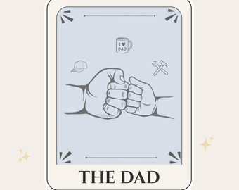 Der Papa Tarot Kartenaufkleber | Lustiges Papa Geschenk | Vatertags Geschenk | Dad Life Aufkleber | Vinyl Aufkleber für Laptop Wasserflasche