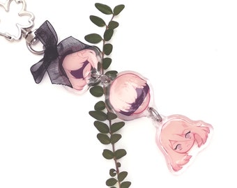 NieR:Automata heads clear acrylic charm