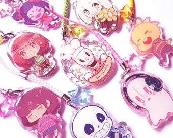 UNDERTALE clear acrylic charms